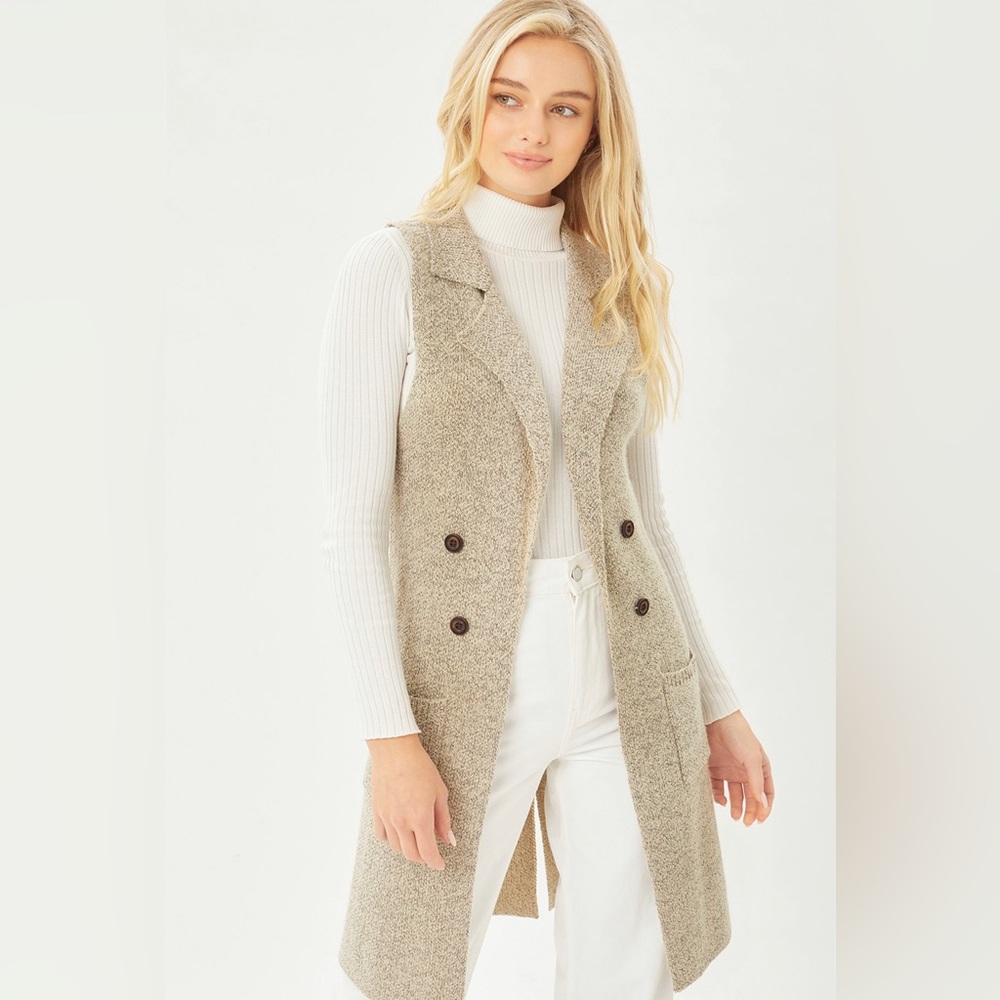 Sleeveless cardigan vest